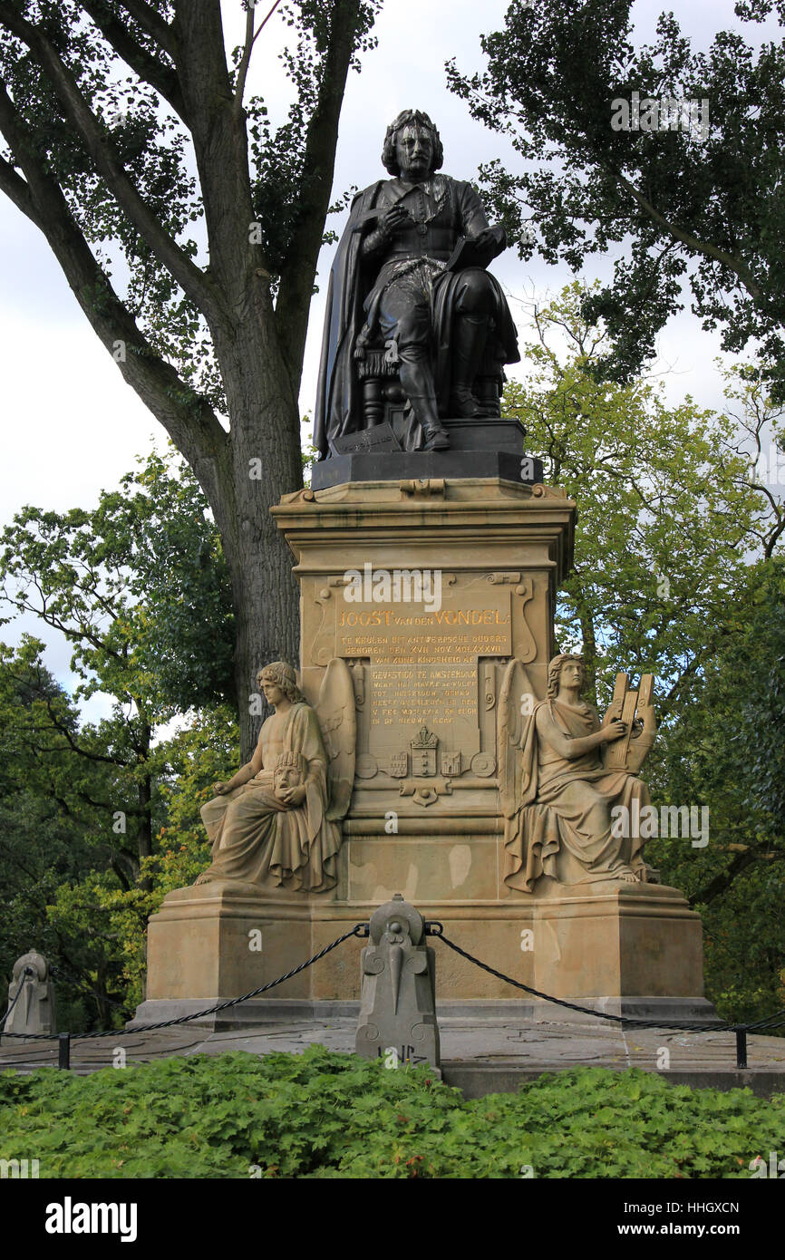 monument, statue, amsterdam, dramatist, protection of historic ...