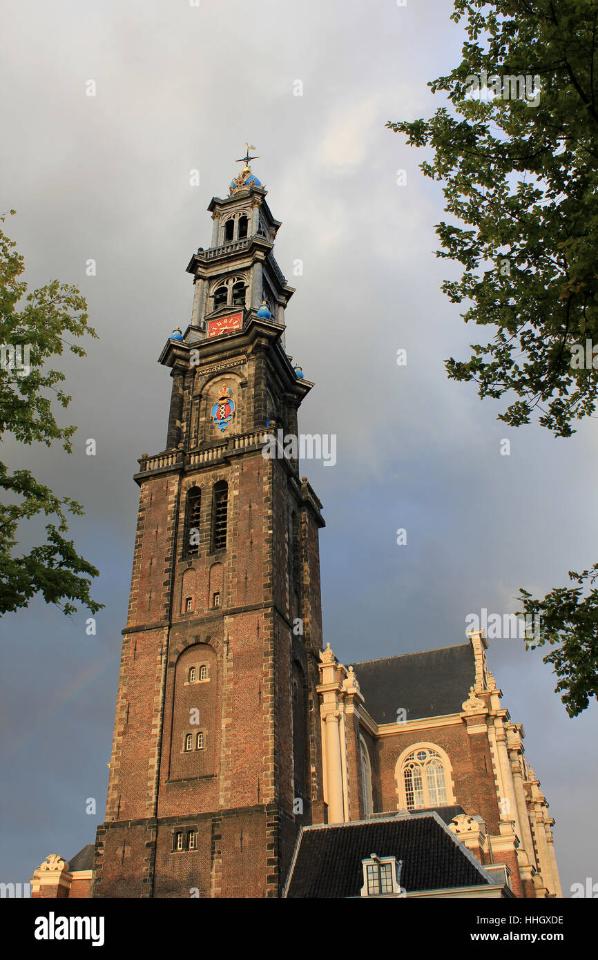 church, netherlands, amsterdam, main-station, tower, religion, religious, Stock Photo
