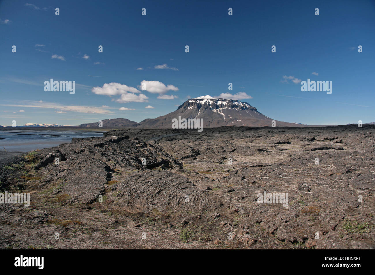 panorama with mount herubrei - iceland Stock Photo
