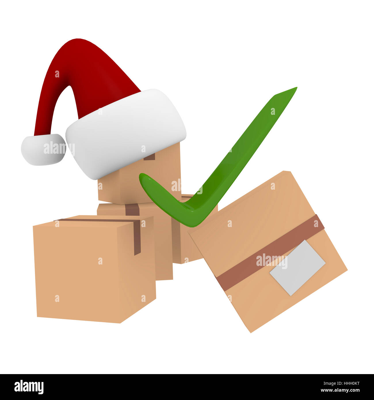 christmas, parcel service, cardboard, carton, package, packet, parcel, ok, Stock Photo