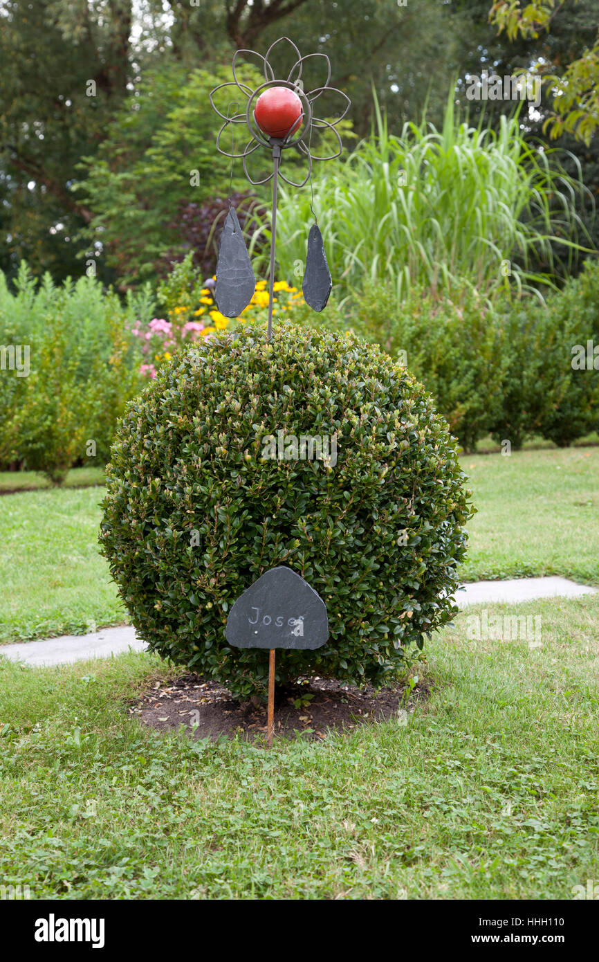 garden, signposts, bed, slate, gardens, garden, box-tree, signposts ...