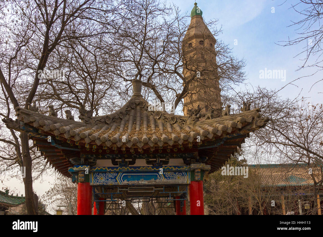 Chengtian Temple, West Pagoda, Yinchuan, Ningxia Province, China Stock Photo