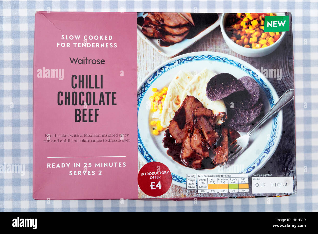 Waitrose Chilli chocolate beef ready meal Stock Photo Alamy