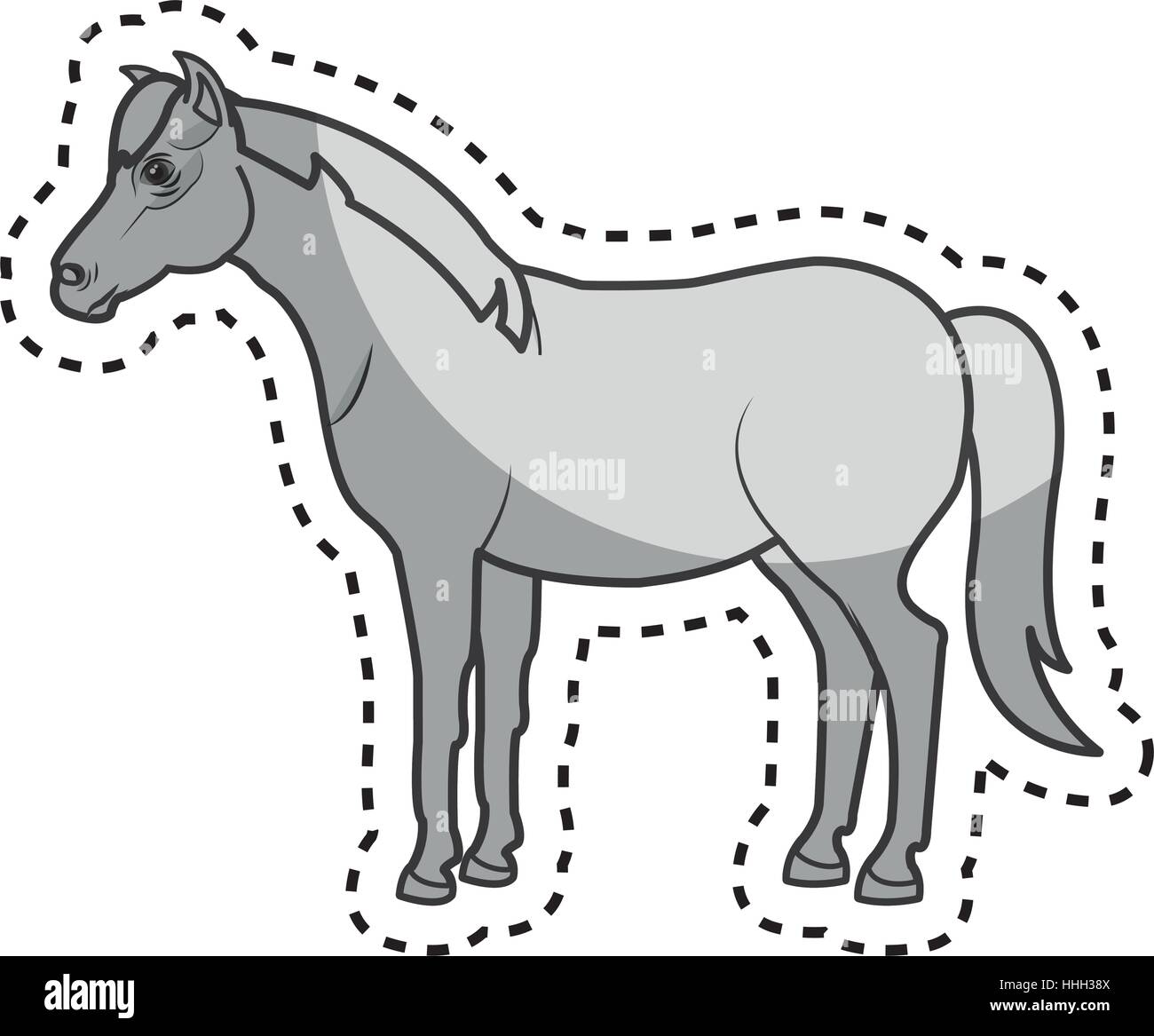 horse animal farm in the field vector illustration design Stock Vector ...