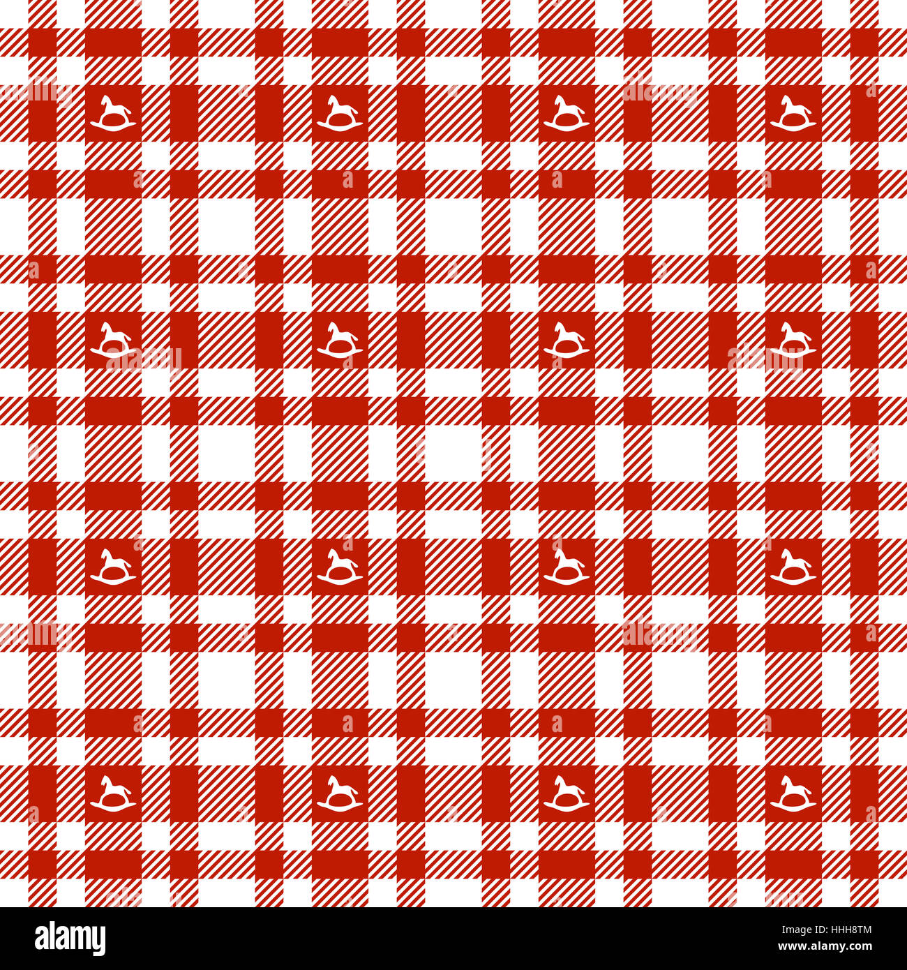 Cribs Horse Checked Tablecloths Pattern Endless Stock Photo