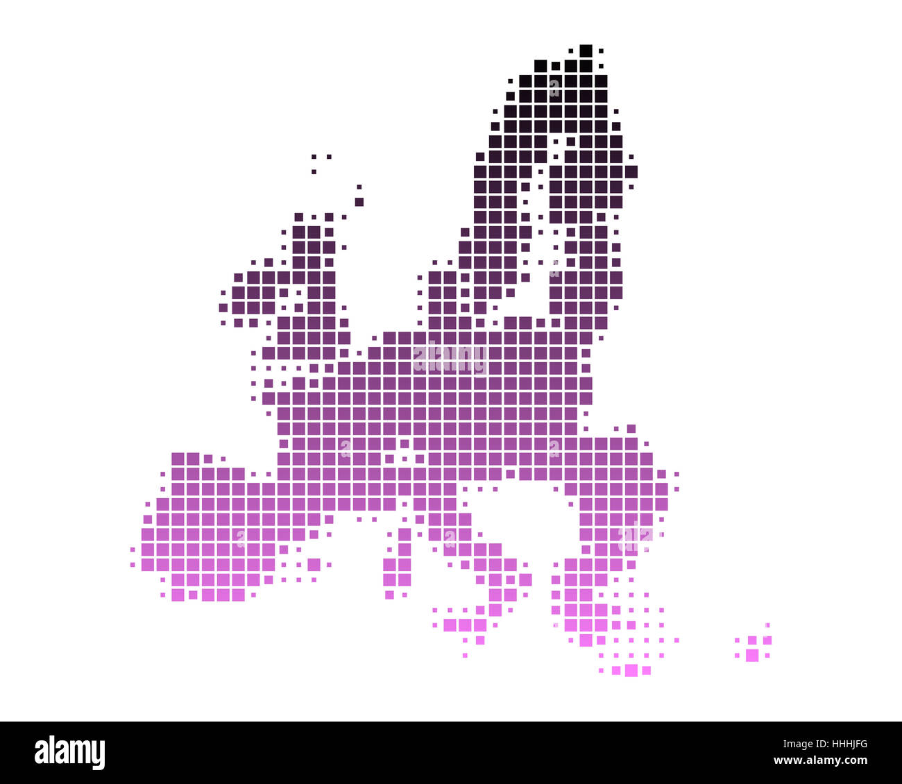 europe, illustration, angular, square, card, spotted, dot, raster ...