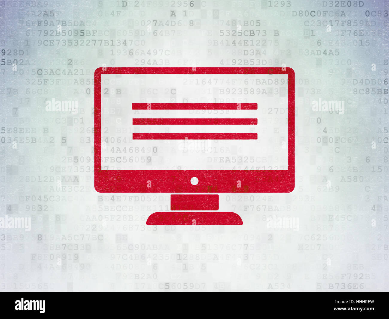 Web development concept: Monitor on Digital Data Paper background Stock ...
