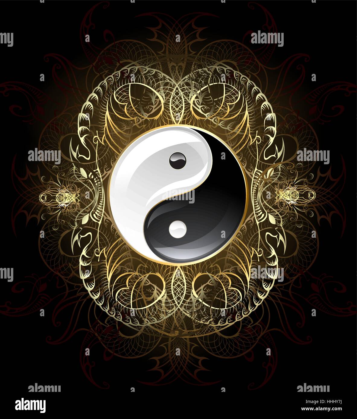 Cute Abstract Yin Yang Sign Two Stock Vector (Royalty Free