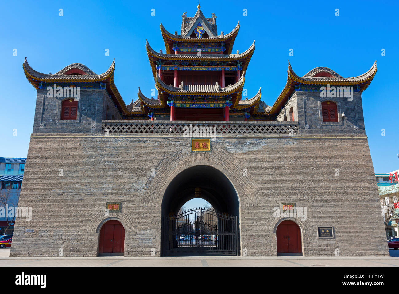 Drum Tower, Yinchuan, Ningxia province, China Stock Photo
