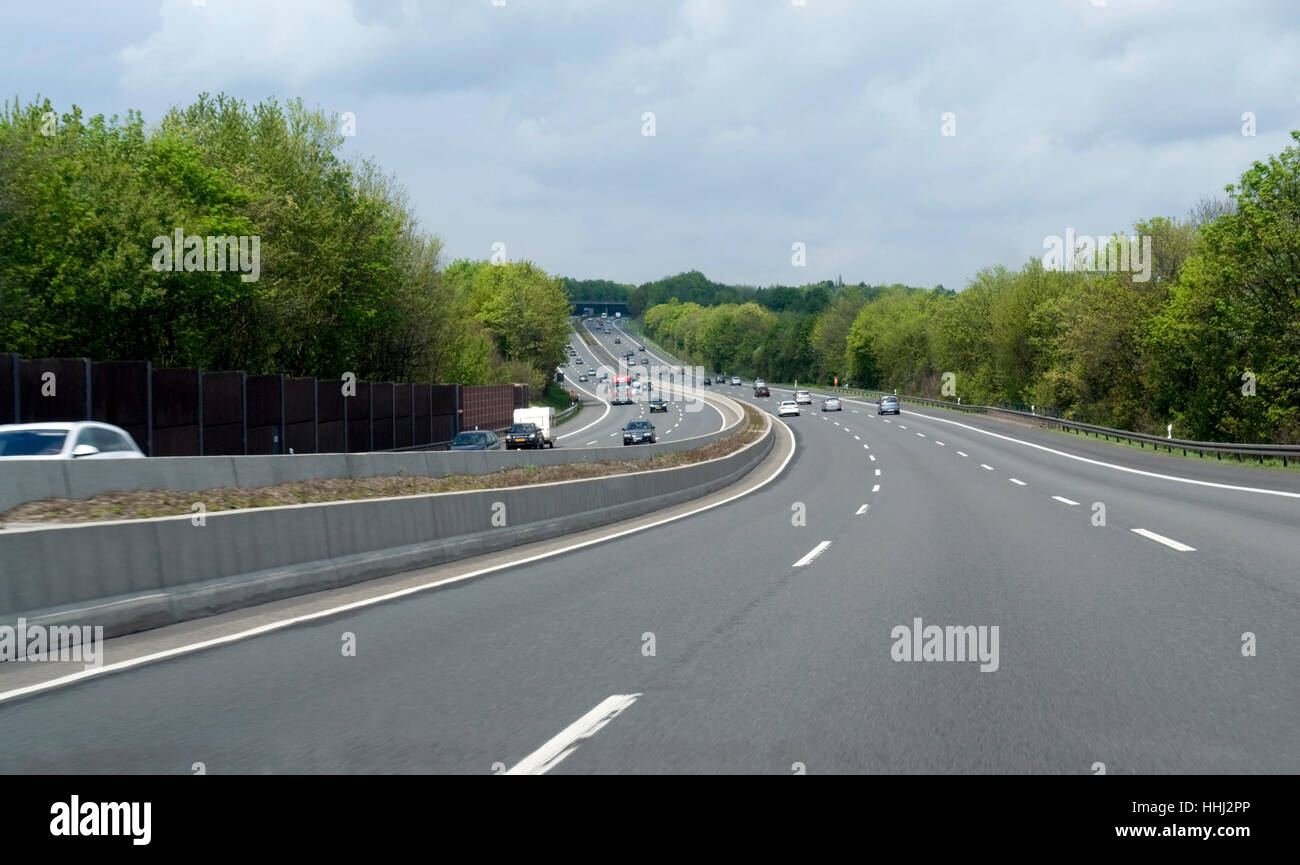 road scenery on a highway in Southern Germany at summer time Stock Photo