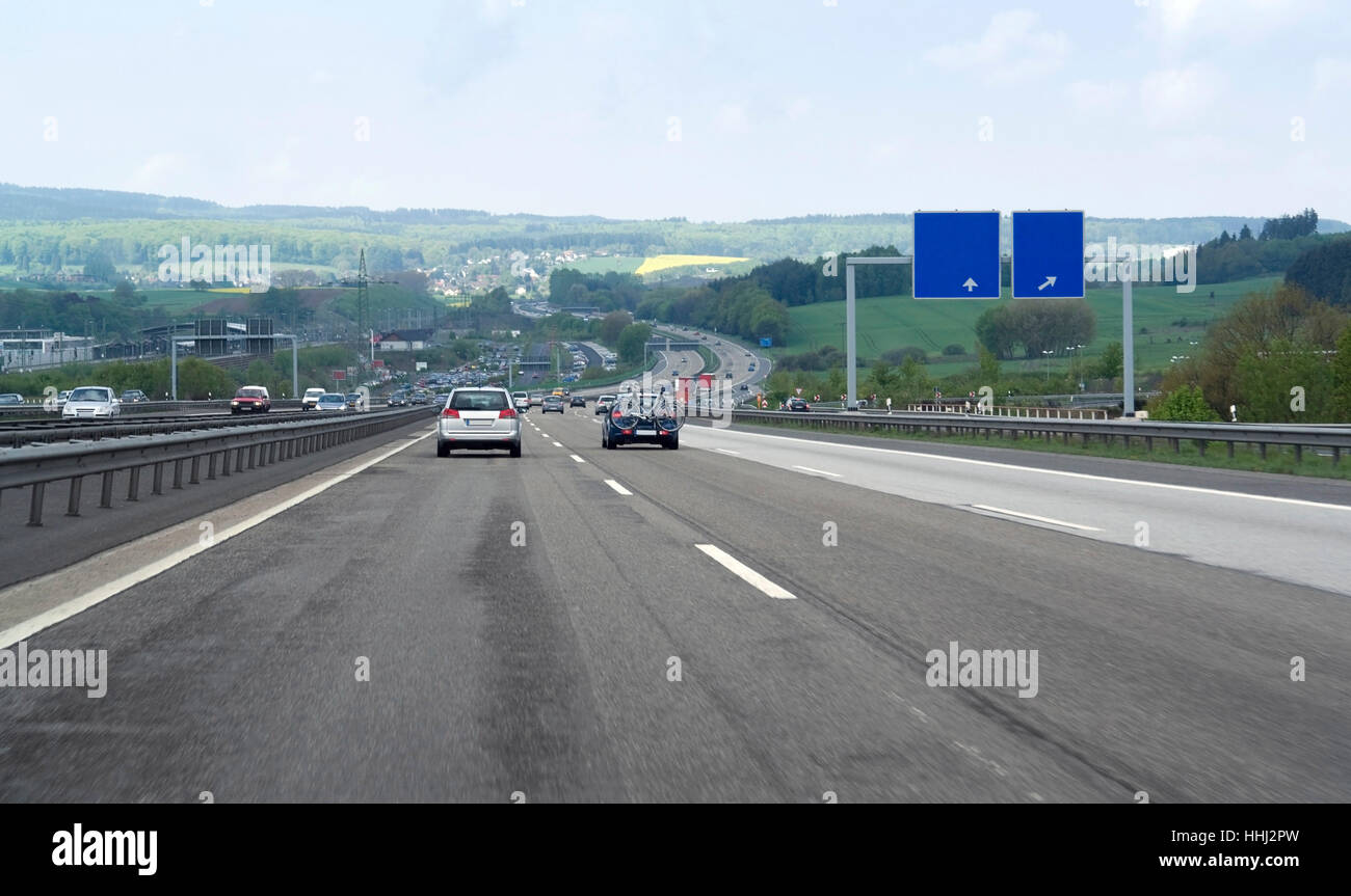 road scenery on a highway in Southern Germany at summer time Stock Photo