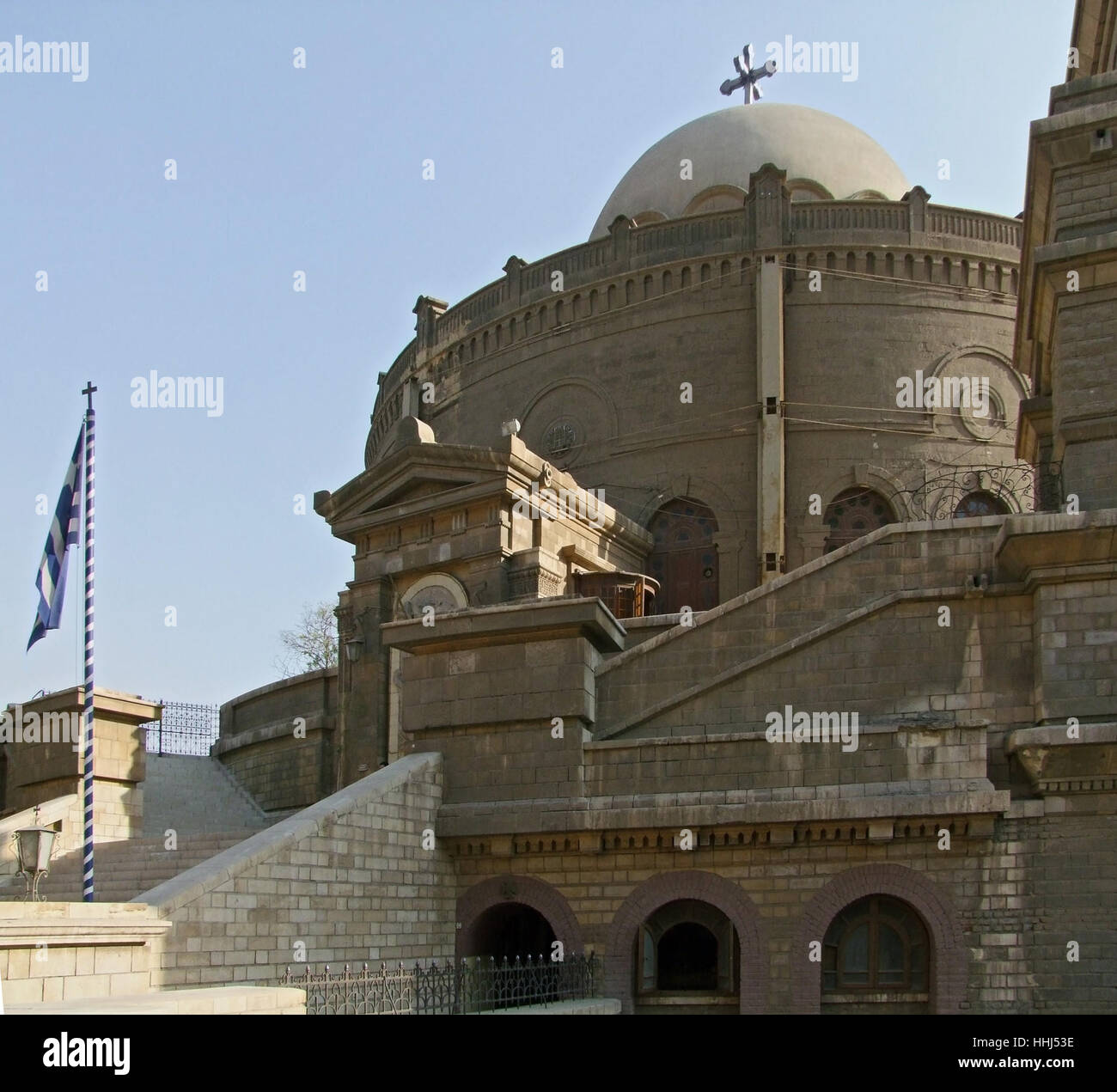 sunny scenery showing the detail of a coptic church named 'St. George' in Cairo (Egypt) Stock Photo