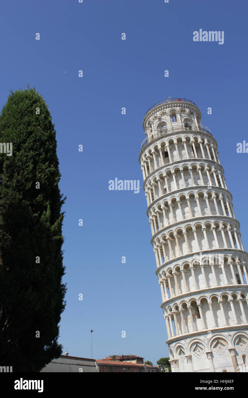 tower, tree, tuscany, slate, pisa, of, from, tower, detail, historical, church, Stock Photo