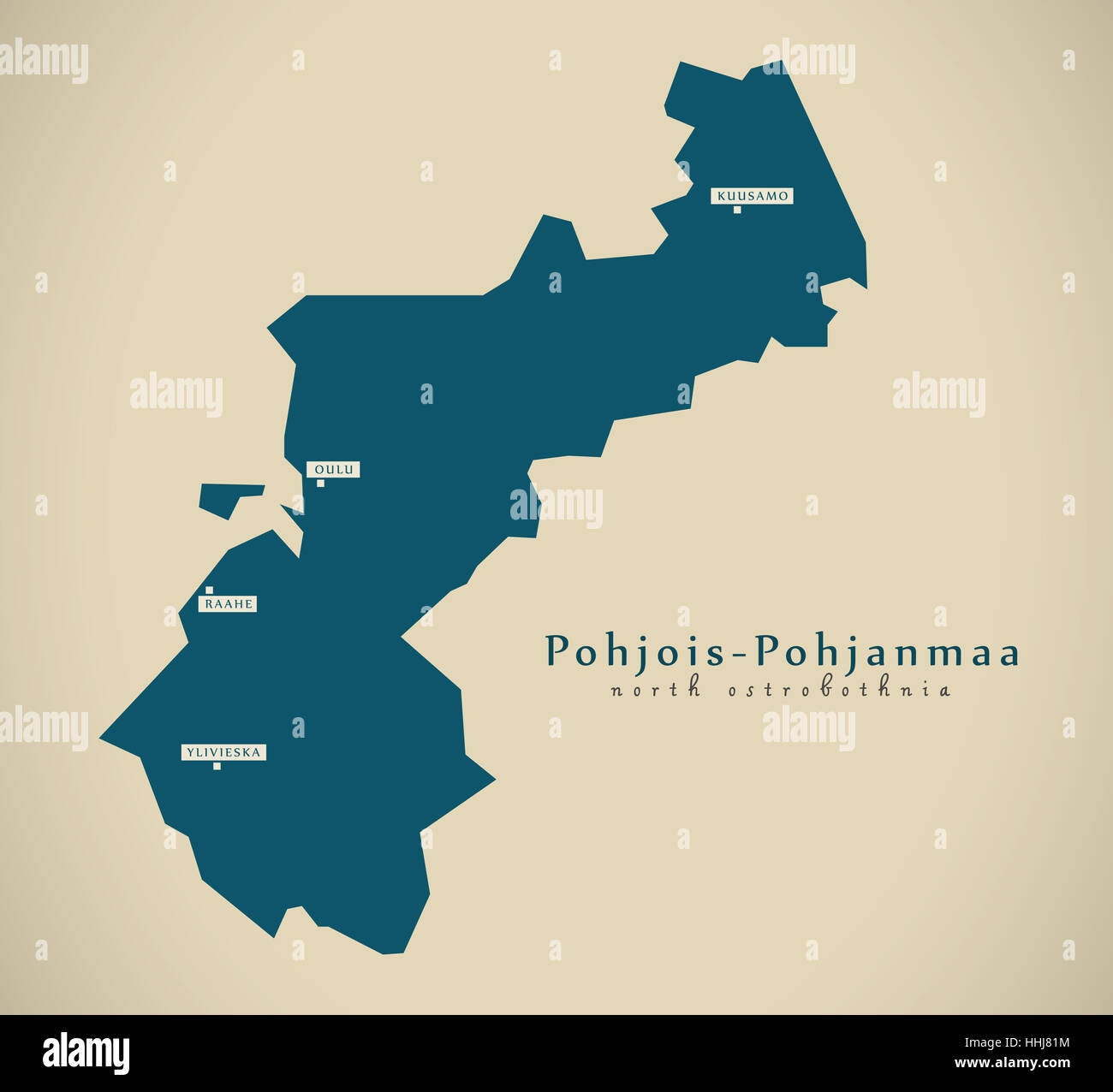 Modern Map - North ostrobothnia Finland FI illustration Stock Photo