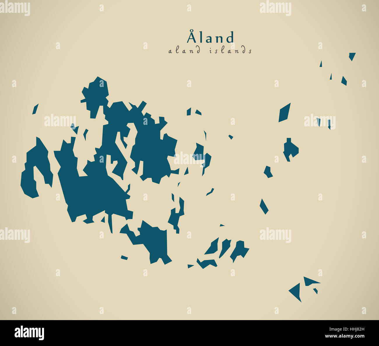Modern Map - Aland Islands Finland FI illustration Stock Photo