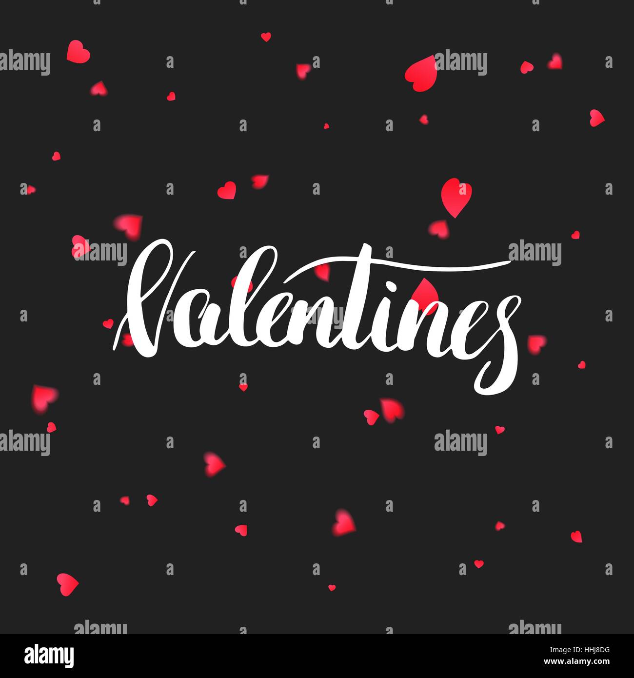 Valentines petals hearts confetti falling on isolated background Stock