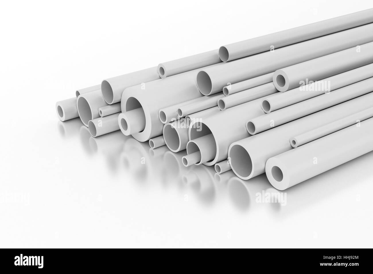 industry, reflection, horizontal, tube, plastic, synthetic material