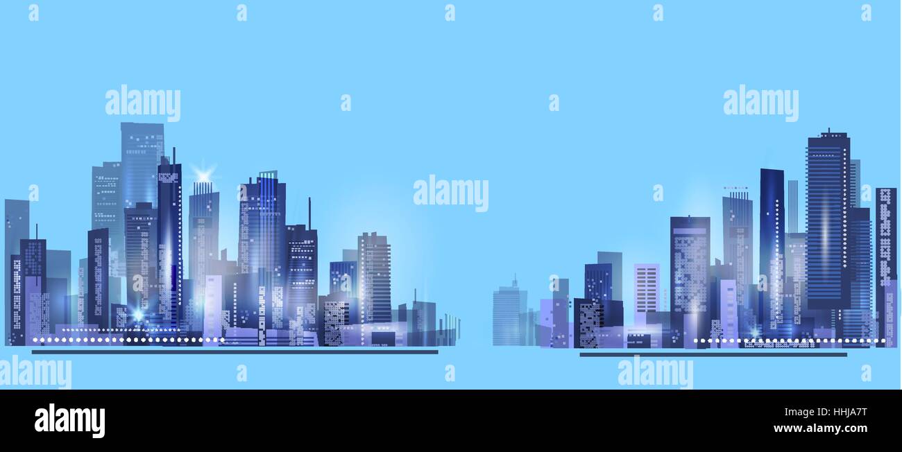 View modern city dawn Stock Vector Images - Alamy