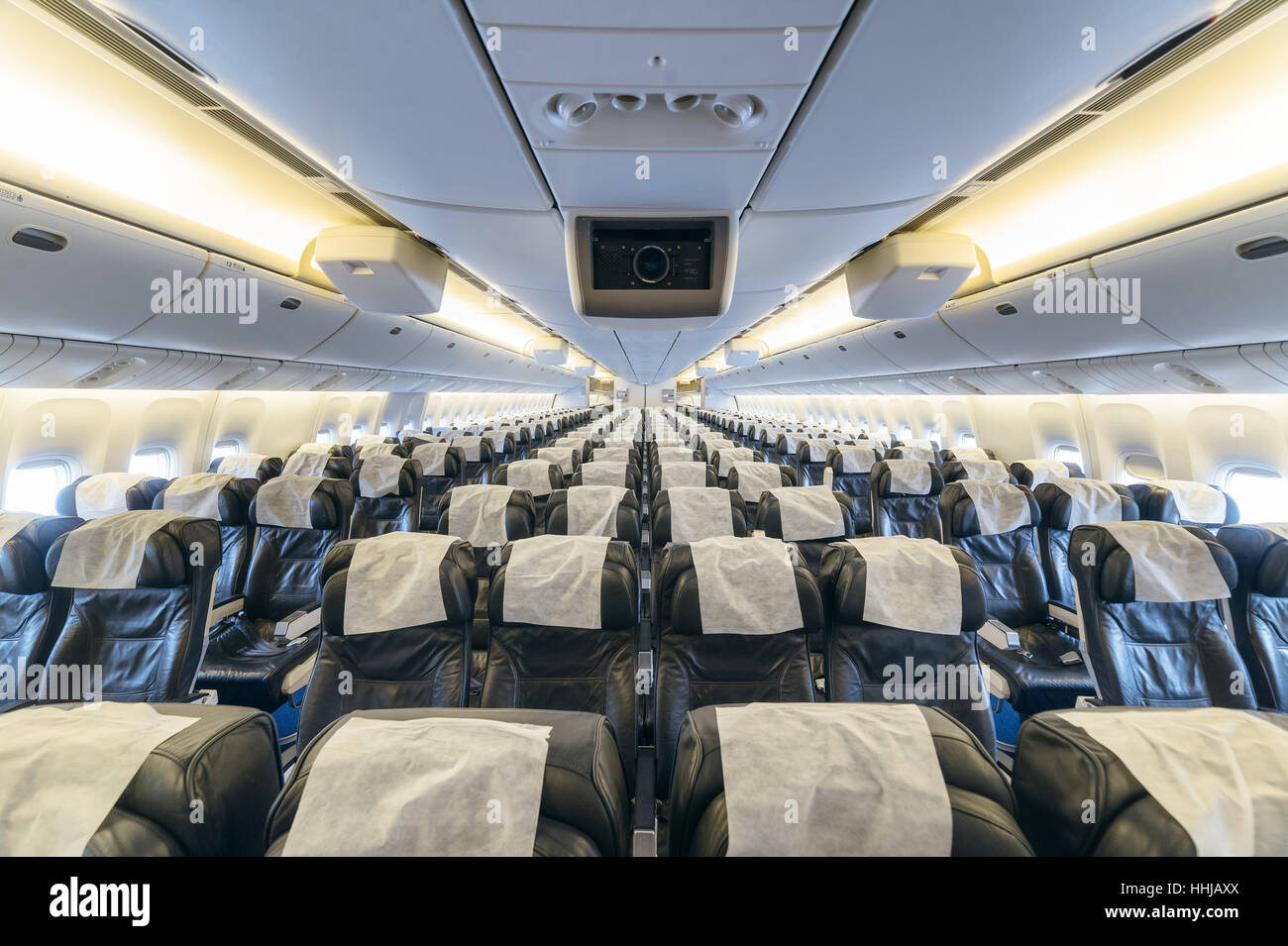 Boeing 767. Inside the cabin . View of the first-class passenger seats .  Russia. Siberia. Irkutsk Stock Photo - Alamy