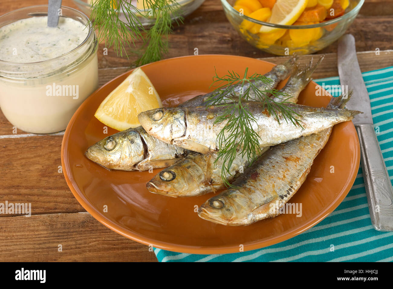 Fried sardine fish on hi-res stock photography and images - Alamy