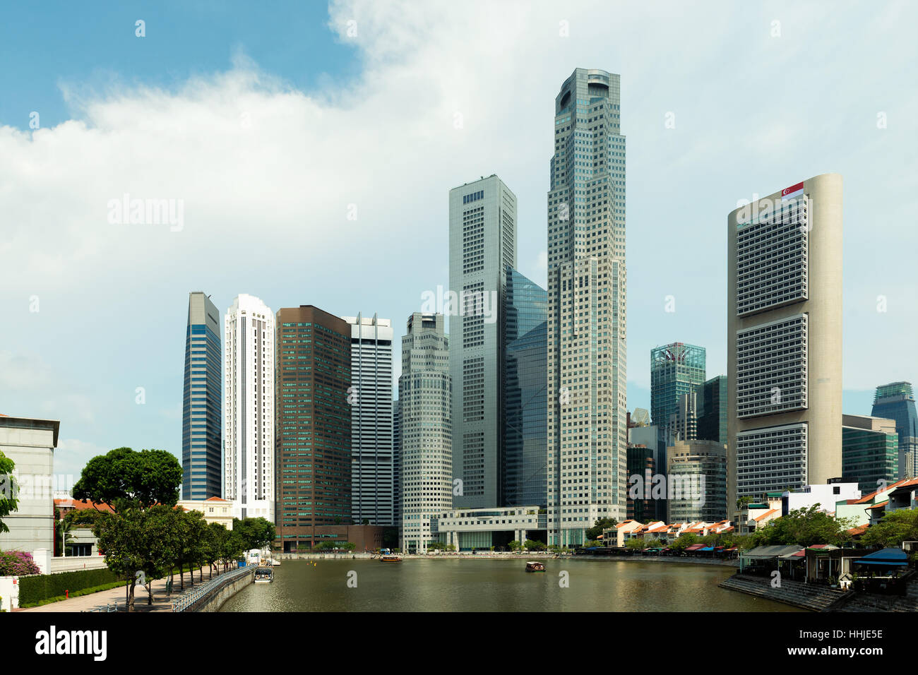 Singapore skyscraper building at Marina Bay in morning, Singapore. Stock Photo