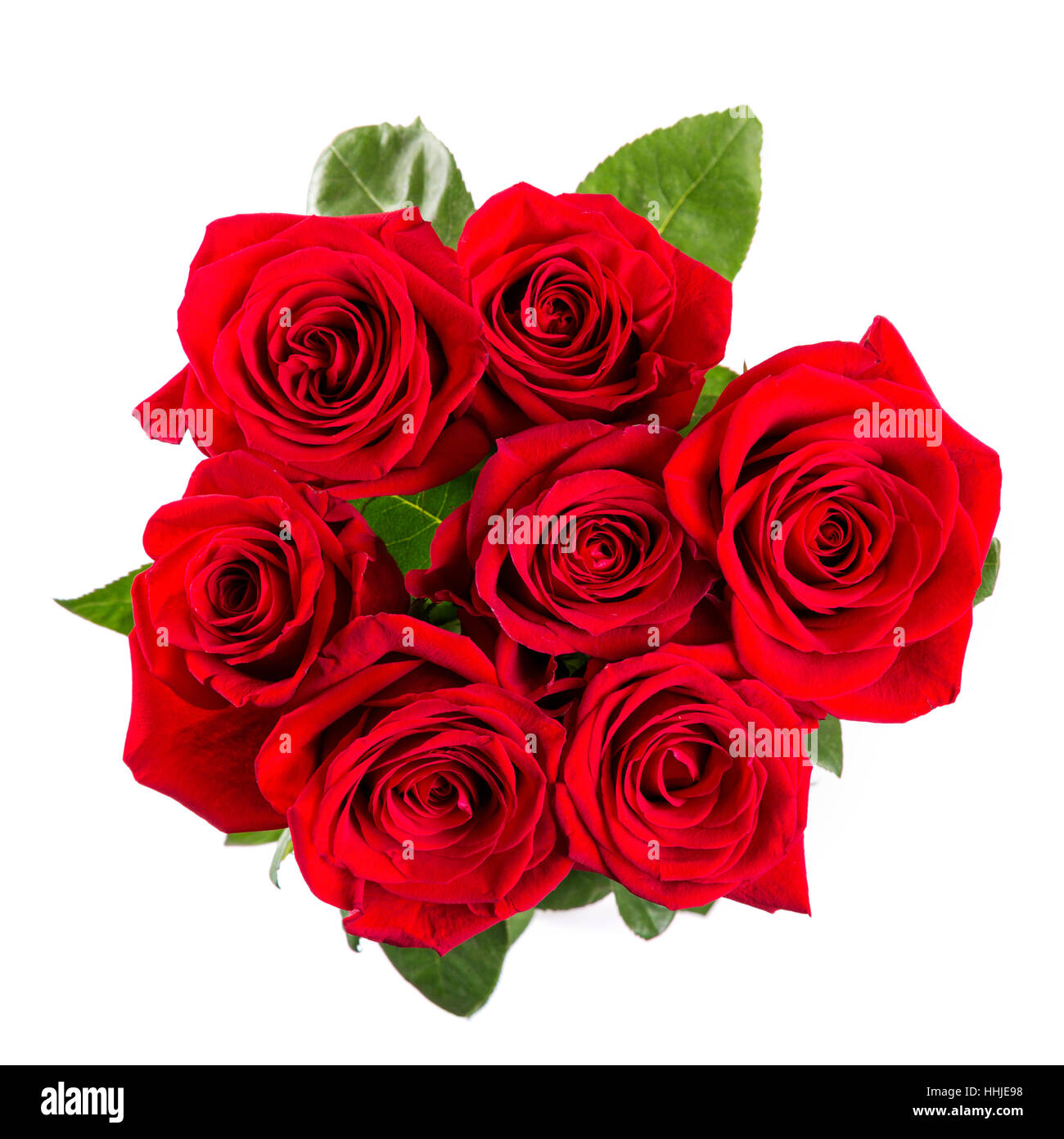 red roses bouquet isolated on white background Stock Photo