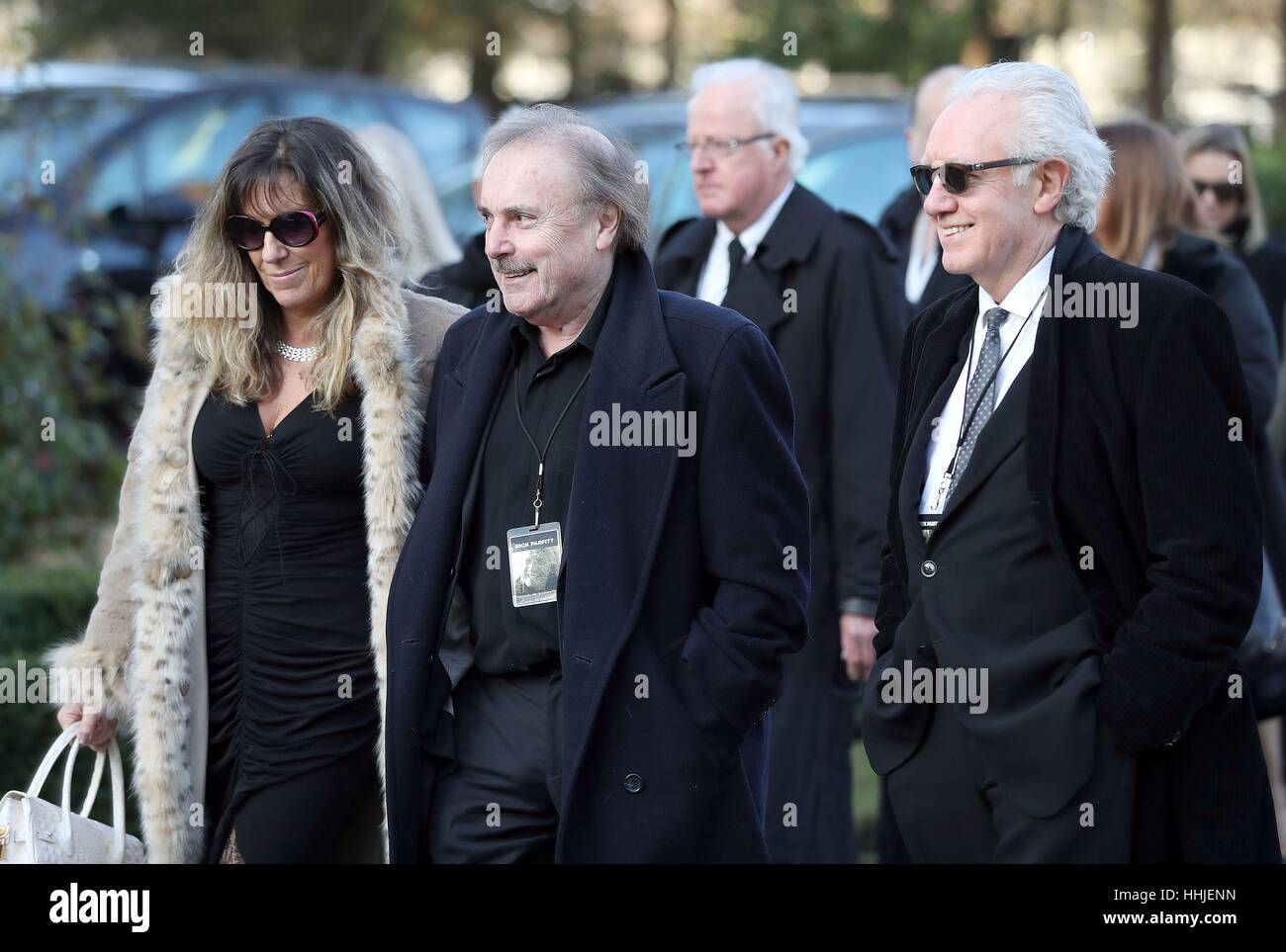 Former Status Quo band member John Coghlan (centre) arrives at Woking