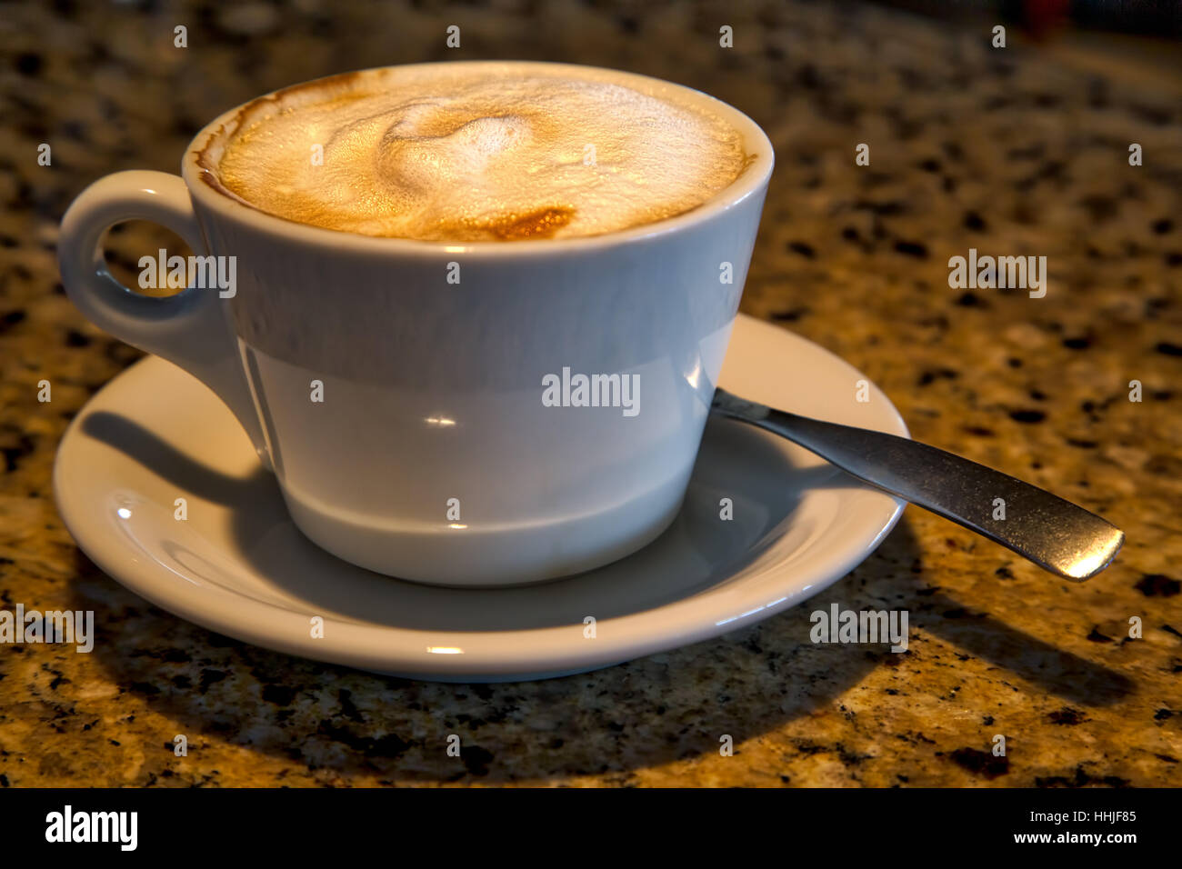 This cappucino is not in Italy, it's in Coronado, CA.  Sure it was good, but... Stock Photo