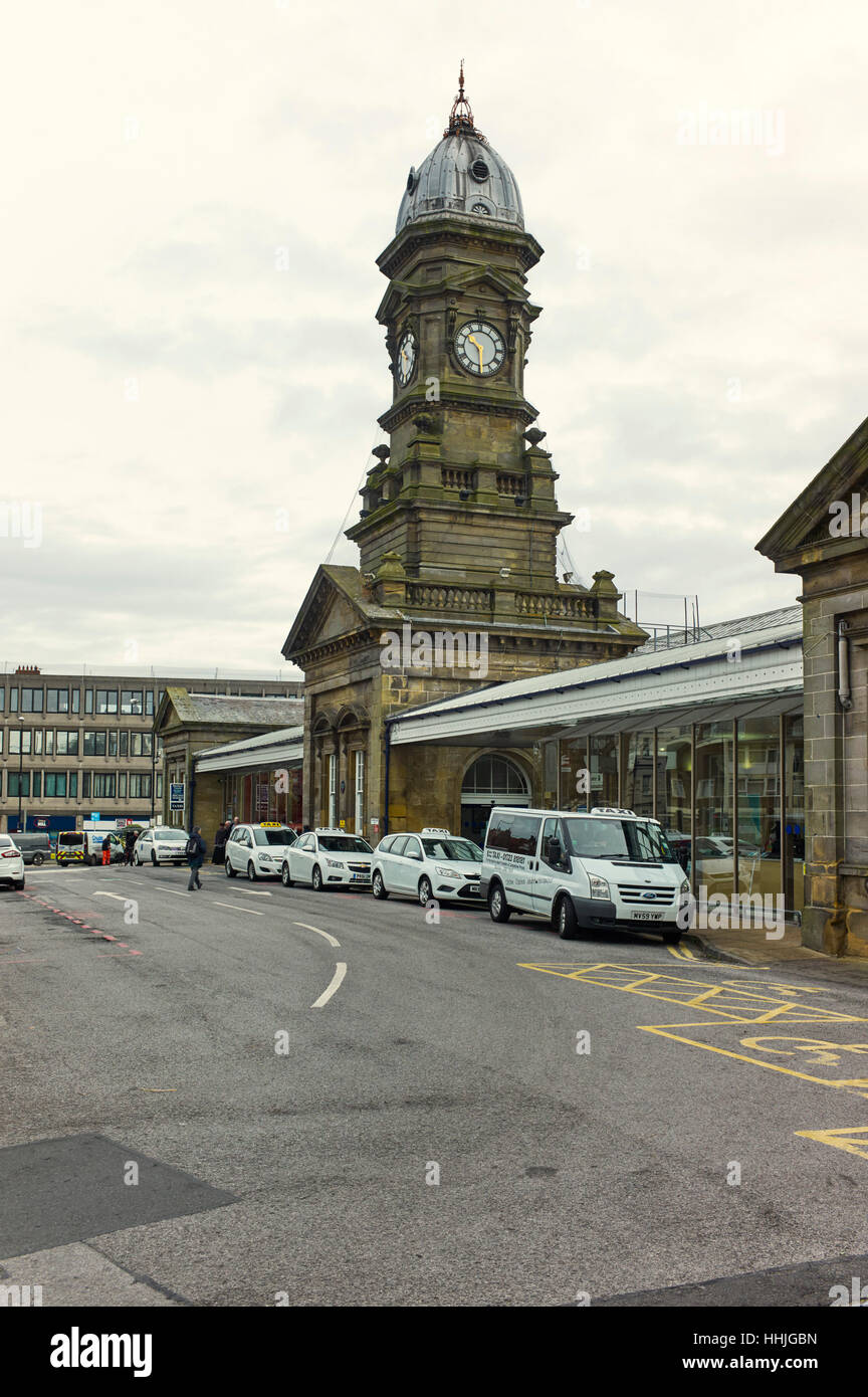 Scarborough station clock tower Stock Photo