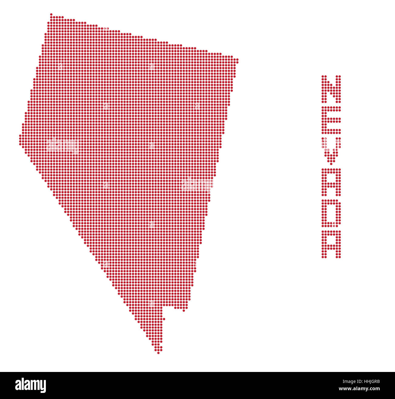 A dot map of Nevada state isolated on a white background Stock Photo