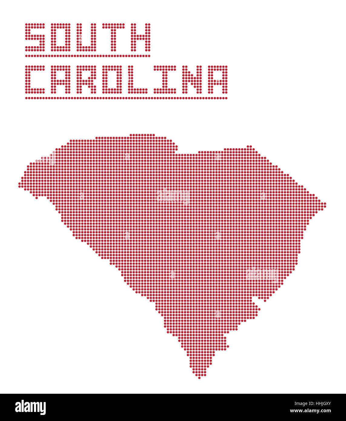 A dot map of South Carolina state isolated on a white background Stock ...