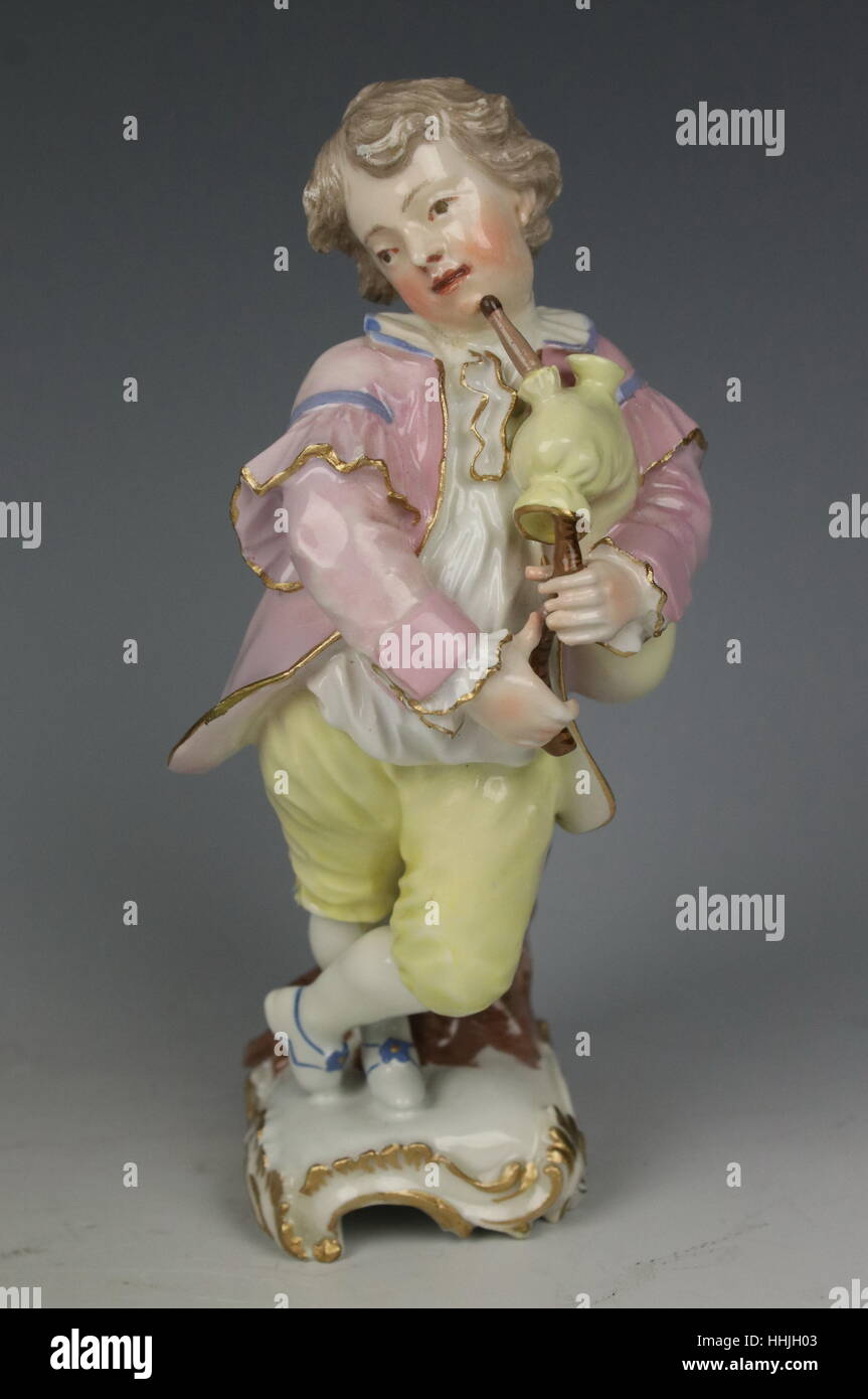 Frankenthal Porcelain figurine Boy with Bagpipe Stock Photo Alamy