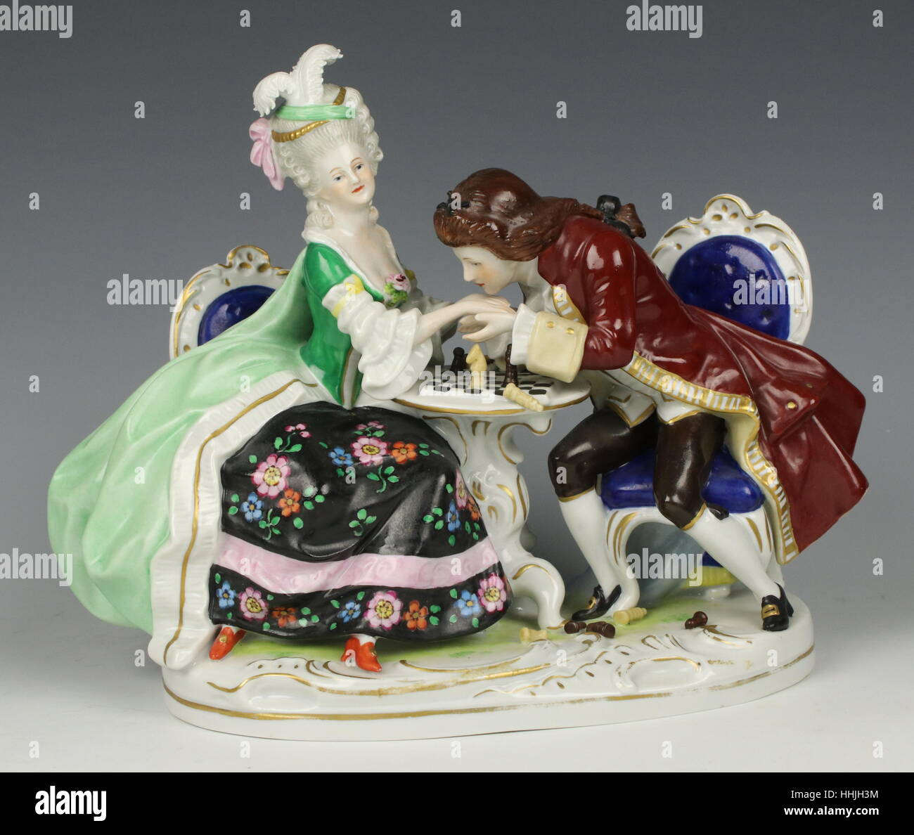 Scheibe Alsbach Kister Porcelain figurine Chess Stock Photo
