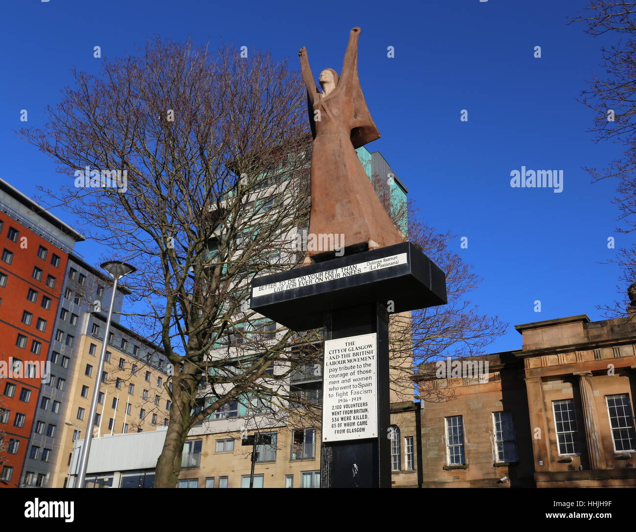 Memorial to Spanish civil war Glasgow Scotland January 2017 Stock Photo
