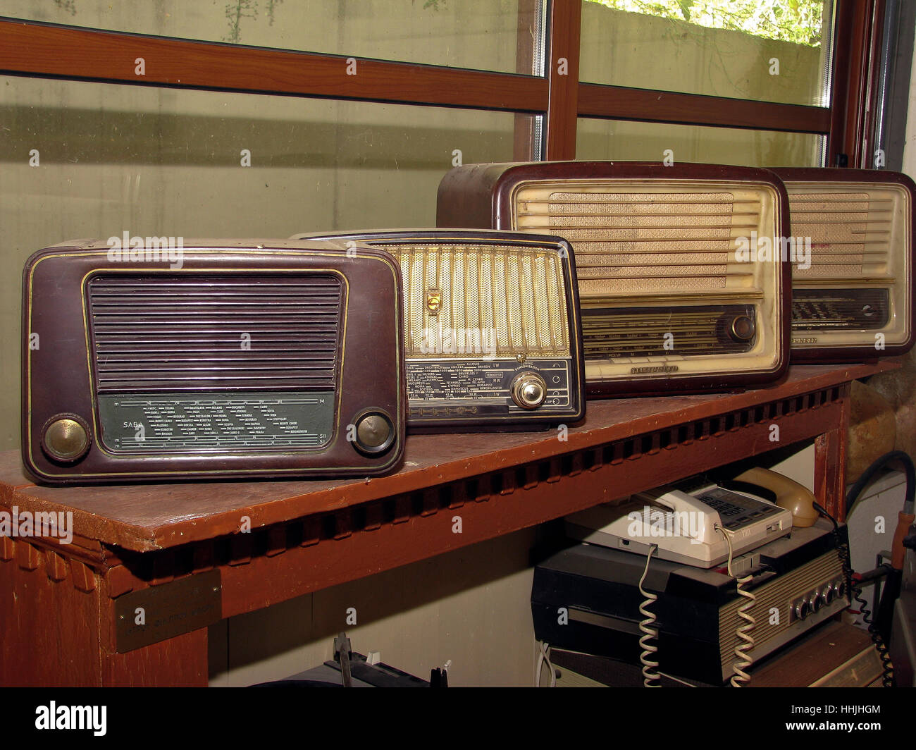 Group of vintage and old radios Stock Photo Alamy