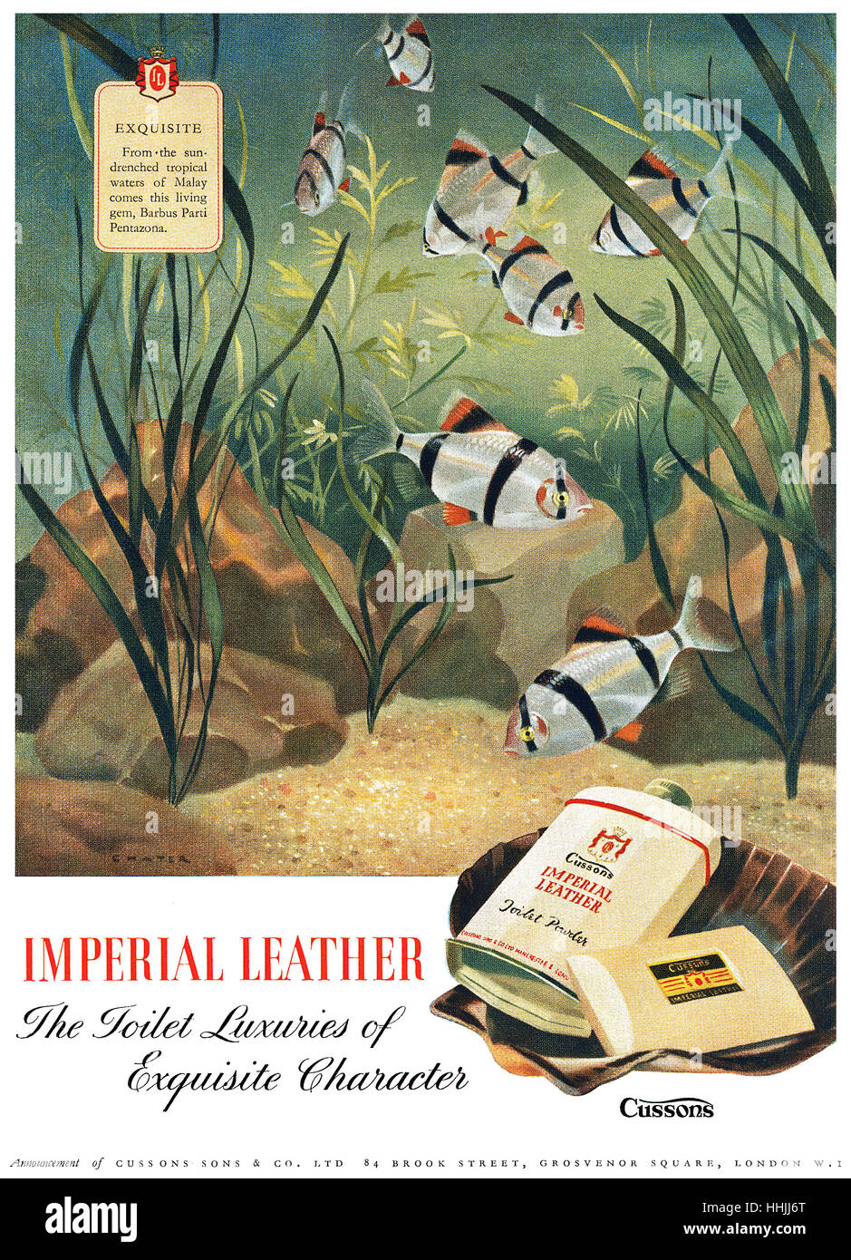1948 British advertisement for Imperial Leather soap by Cussons Stock Photo