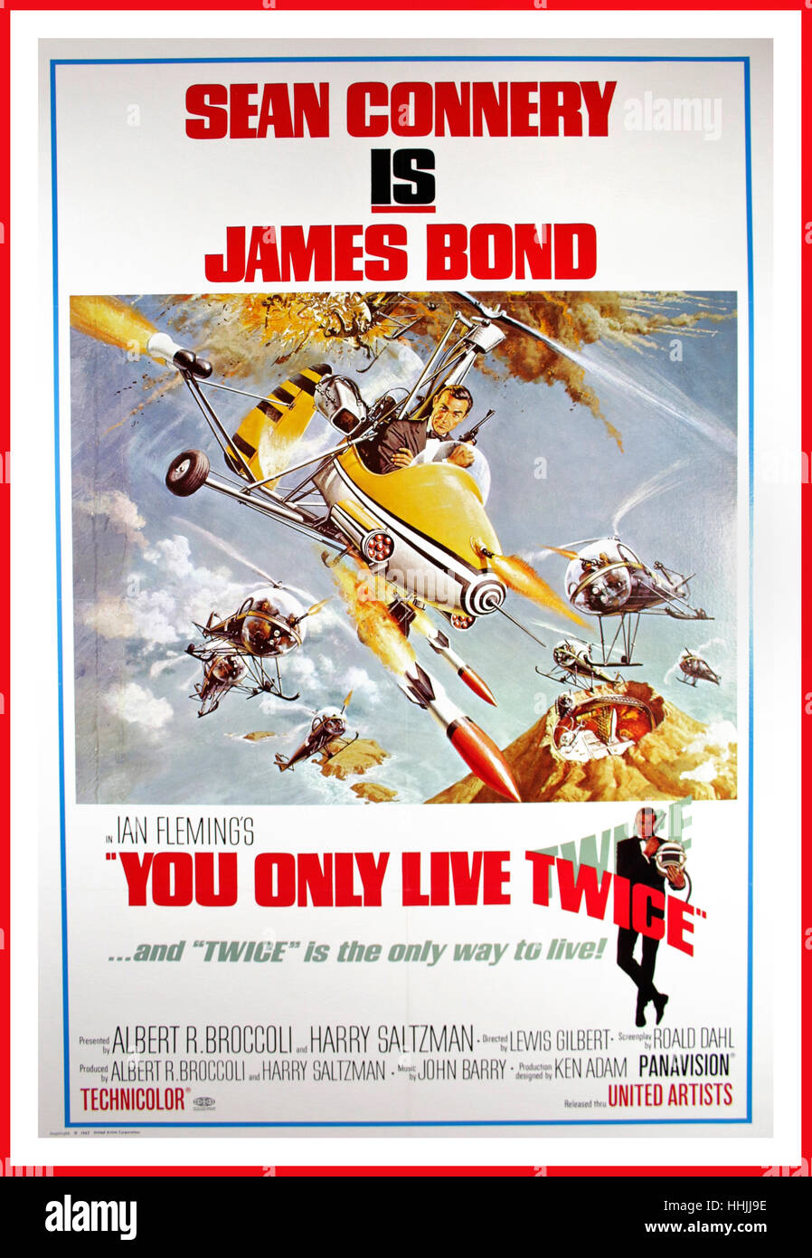 You Only Live Twice 1967 Movie Poster For The 1980 Re Release Starring Sean Connery As 007 James Bond Directed By Lewis Gilbert Based On Original Novel By Ian Fleming Stock Photo Alamy