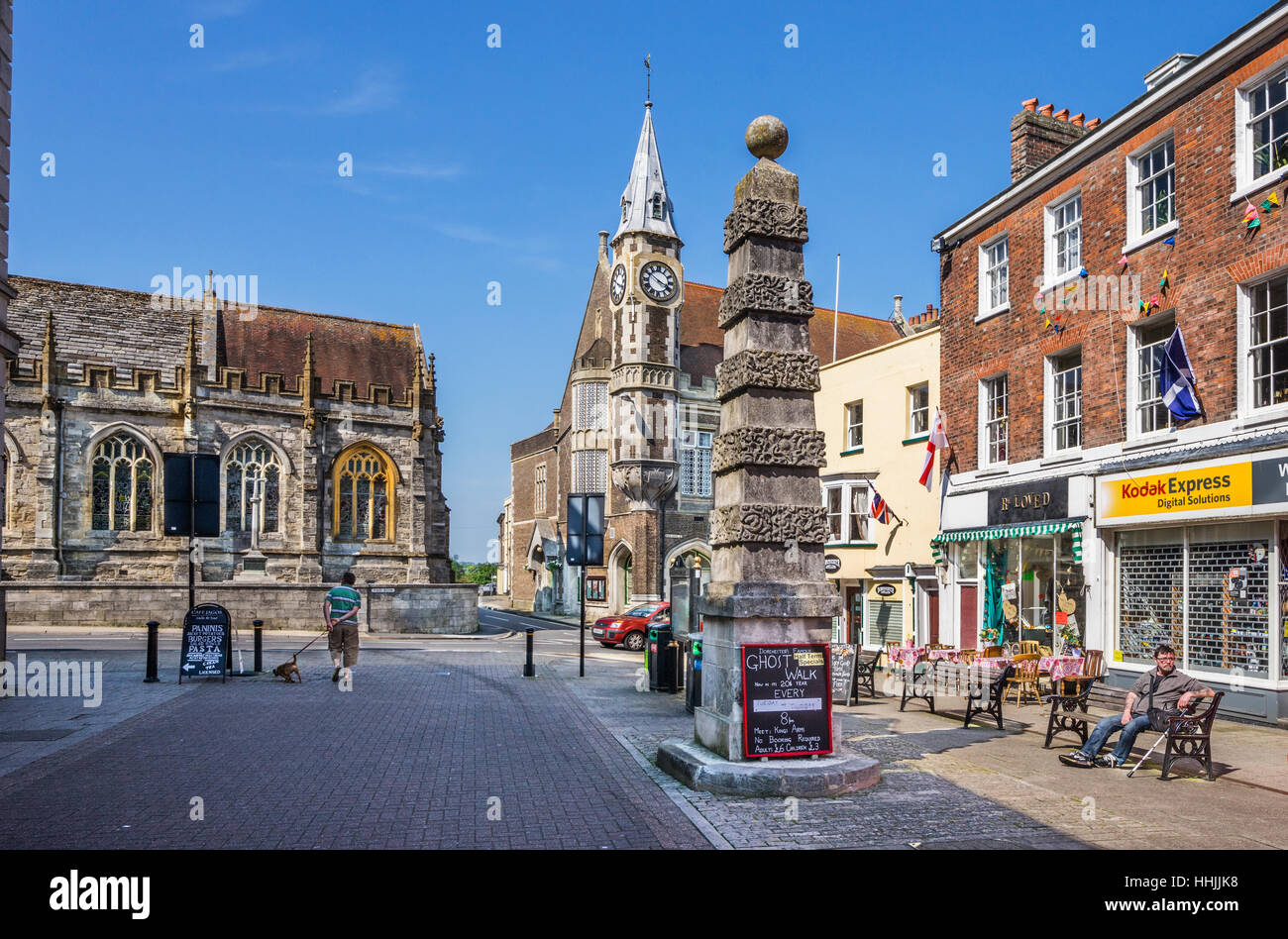 Great Britain, Dorset, Dorchester,Town Pump and Corn Exchange on