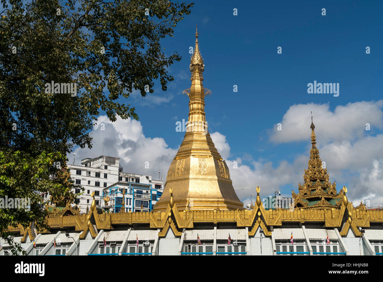 Sule Pagoda in Yangon  or Rangoon, Myanmar, Asia Stock Photo