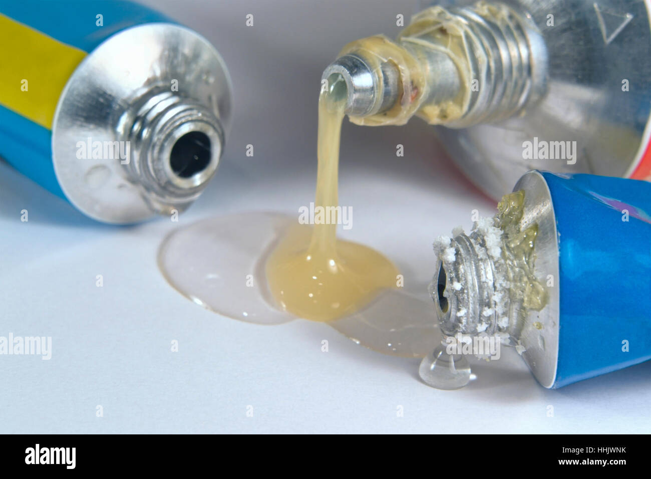 three glue tubes Stock Photo