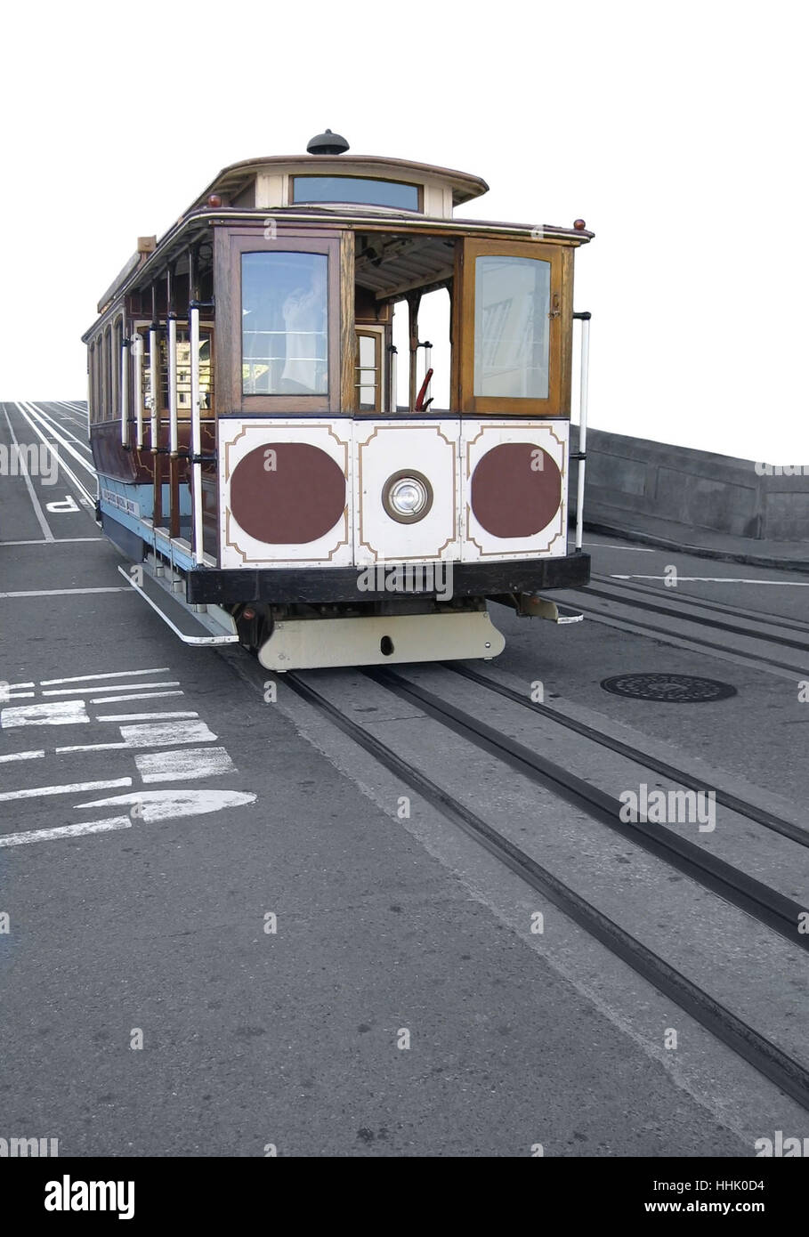 nostalgic streetcar on tracks in San Francisco (USA) Stock Photo