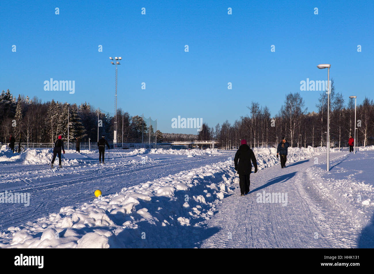 UMEA, SWEDEN ON JANUARY 14, 2017. Winter activity outdoor a sports