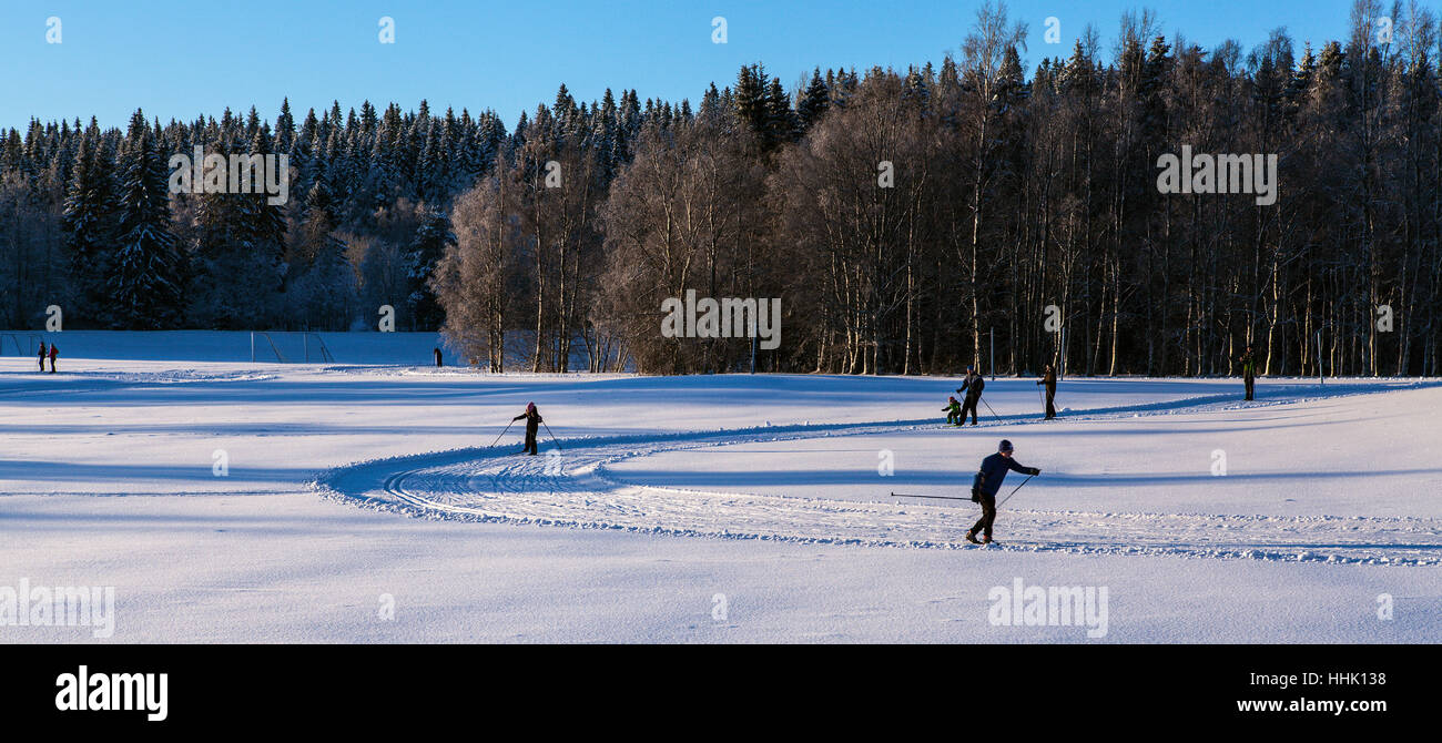 UMEA, SWEDEN ON JANUARY 14, 2017. Winter activity outdoor a sports