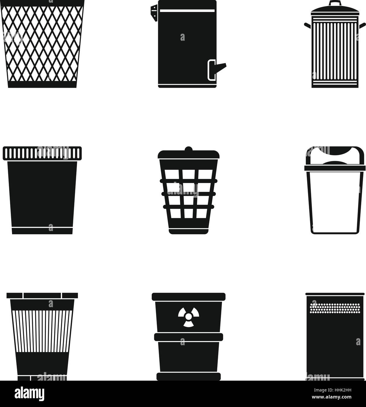 Trash can icons set, simple style Stock Vector Image & Art - Alamy