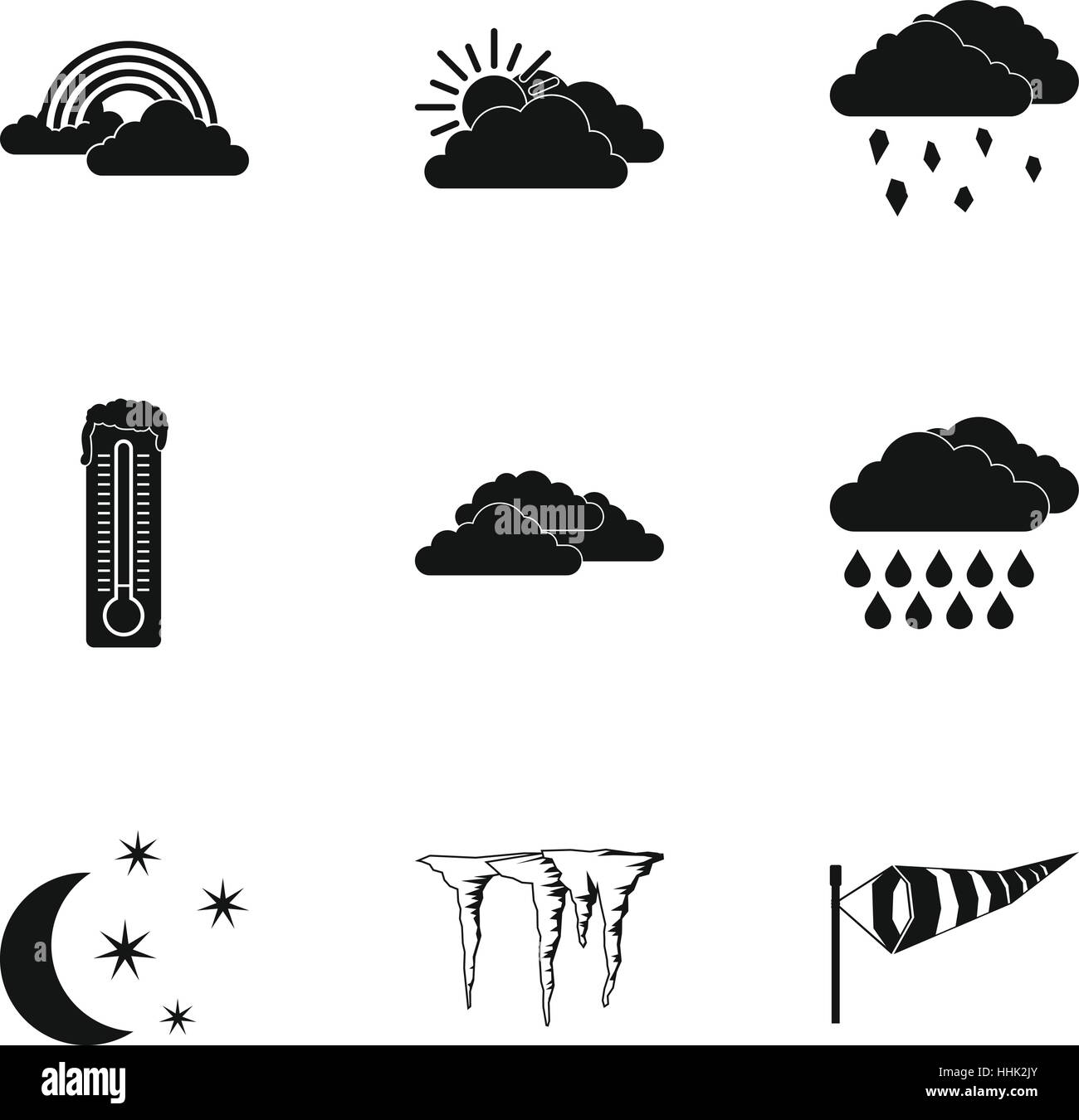 Weather icons set, simple style Stock Vector Image & Art - Alamy