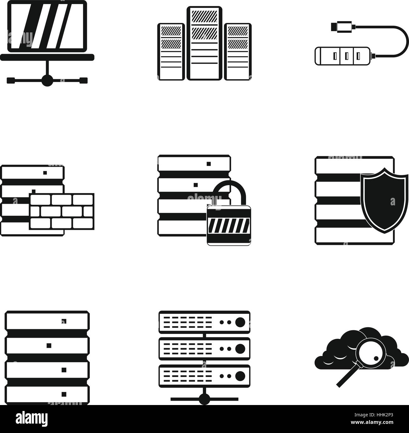 Computer data icons set, simple style Stock Vector Image & Art - Alamy