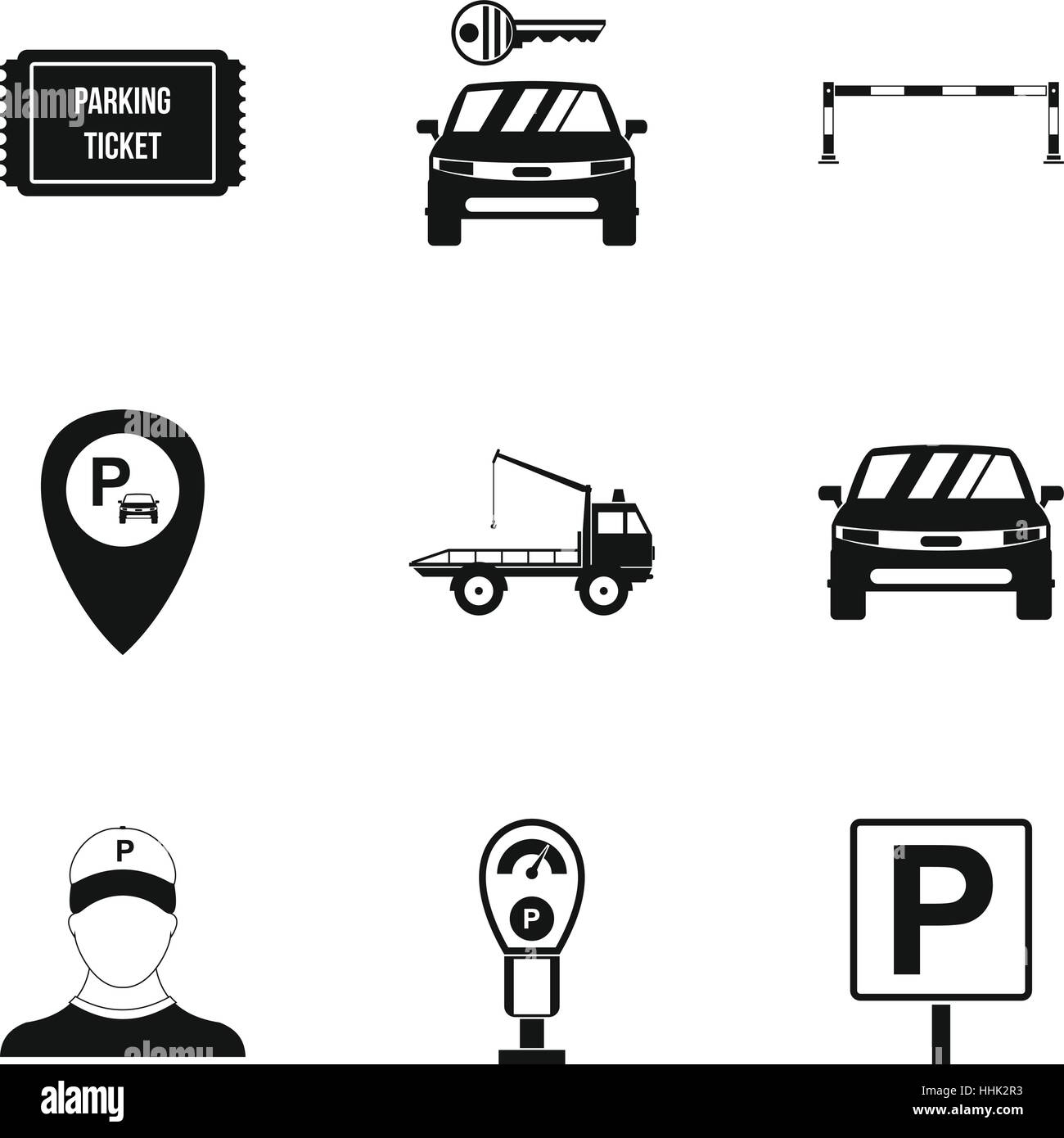 Valet parking icons set, simple style Stock Vector Image & Art - Alamy