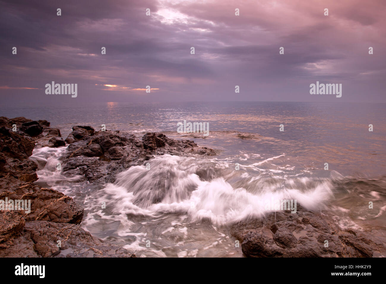 beach, seaside, the beach, seashore, sunrise, waves, water, mediterranean, salt Stock Photo