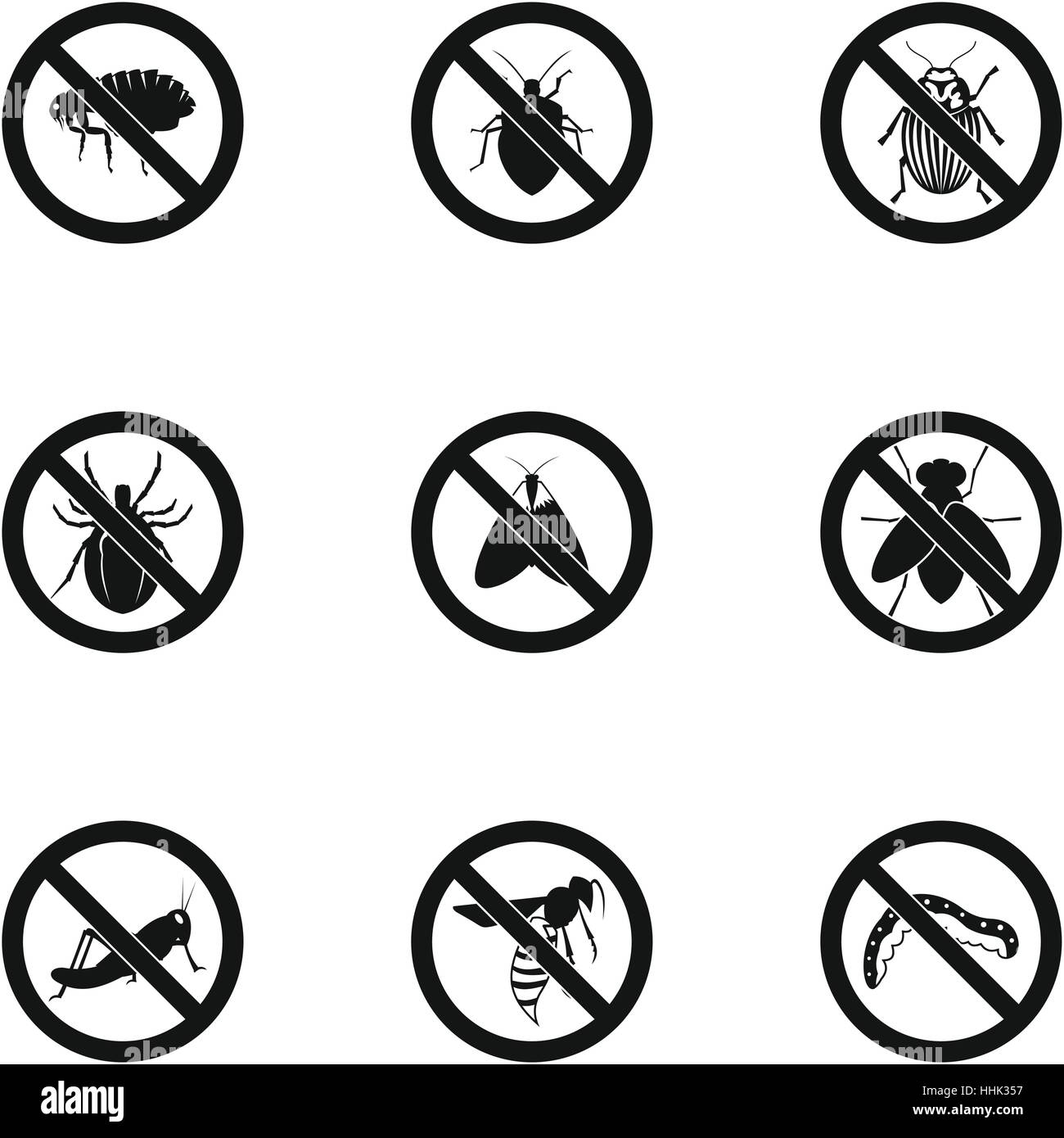 Insects sign icons set, simple style Stock Vector Image & Art - Alamy