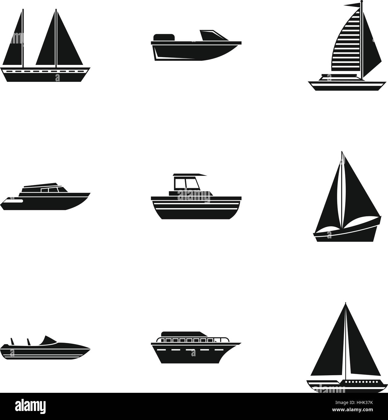 Ship icons set, simple style Stock Vector Image & Art - Alamy